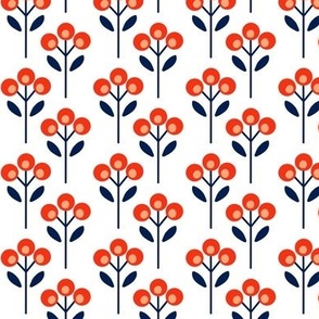 Red and Blue Nordic Floral