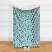 21x18 Fat Quarter Panel Every Day is a Fresh Start Inspirational Words Floral Coral Aqua Blue White Spring Flowers Placemat or Pillowcase Size