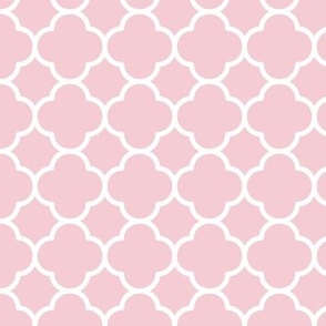 Quatrefoil Pattern - Pink Blush and White