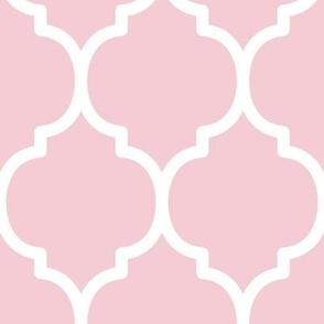 Extra Large Moroccan Tile Pattern - Pink Blush and White