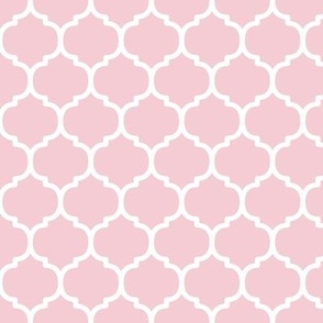 Moroccan Tile Pattern - Pink Blush and White