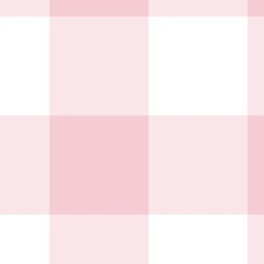 Extra Jumbo Gingham Pattern - Pink Blush and White