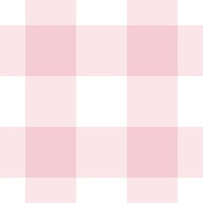 Jumbo Gingham Pattern - Pink Blush and White
