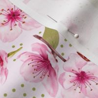 21x18 Fat Quarter Panel Zen as Fuck Pink Cherry Blossom Flowers Funny Sarcastic Sweary Adult Humor