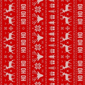 Ho Ho Ho Ugly Christmas Sweater Red Rotated - large scale