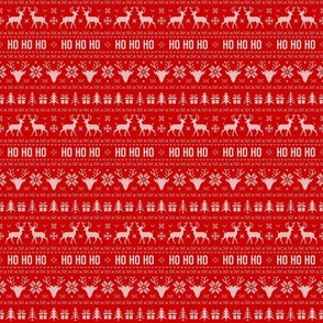 Ho Ho Ho Ugly Christmas Sweater Red - medium scale