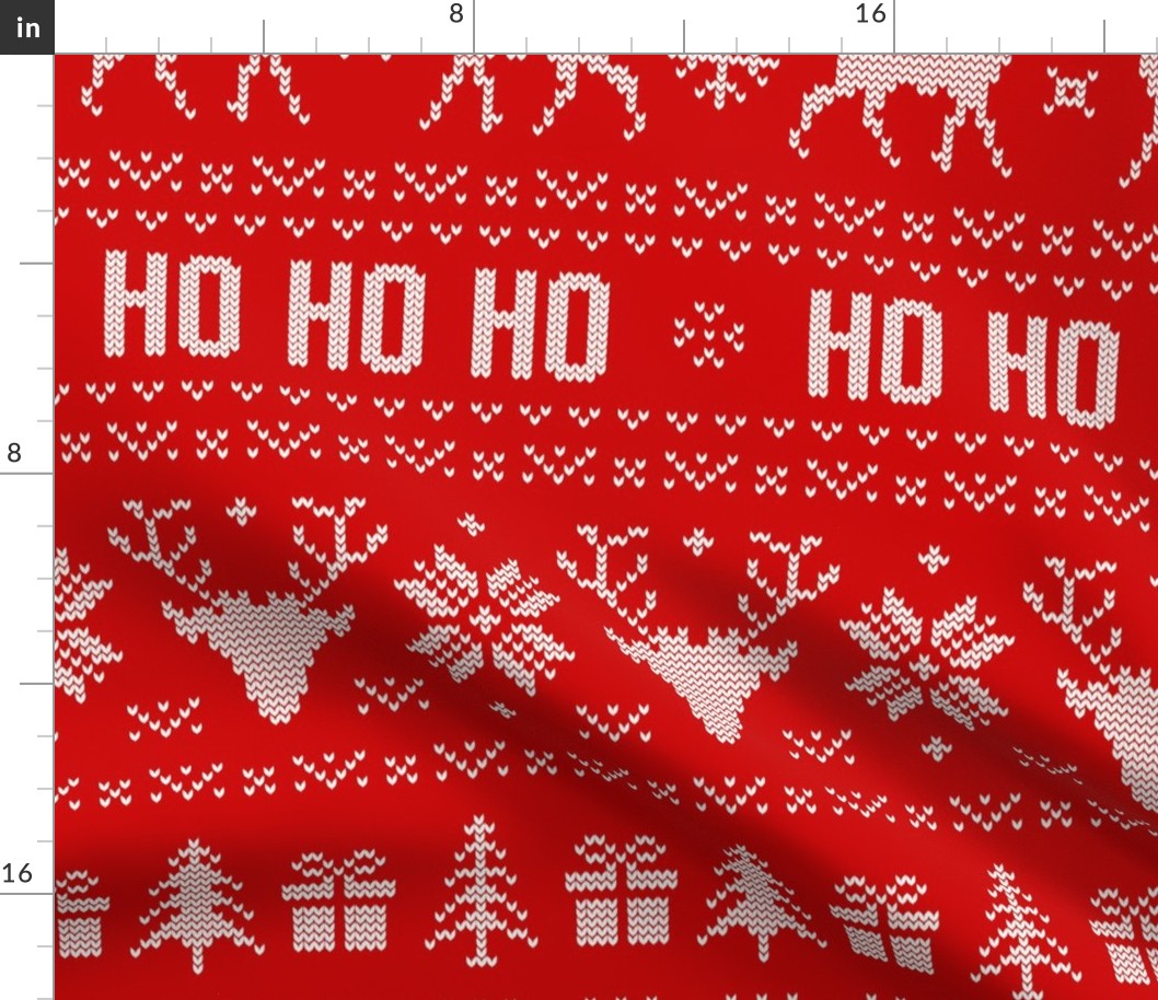 XL Ho Ho Ho Ugly Christmas Sweater Red-extra large scale