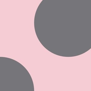 Jumbo Polka Dot Pattern - Pink Blush and Mouse Grey