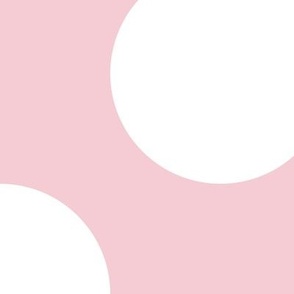 Jumbo Polka Dot Pattern - Pink Blush and White