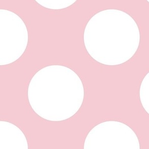 Large Polka Dot Pattern - Pink Blush and White
