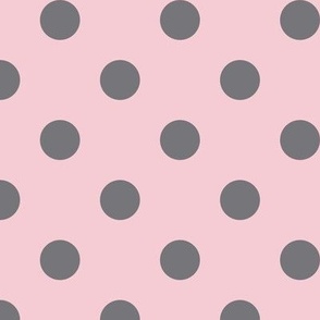 Big Polka Dot Pattern - Pink Blush and Mouse Grey