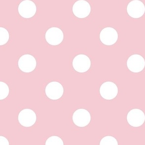 Big Polka Dot Pattern - Pink Blush and White