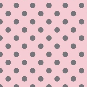 Polka Dot Pattern - Pink Blush and Mouse Grey