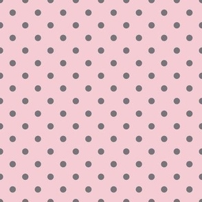 Small Polka Dot Pattern - Pink Blush and Mouse Grey