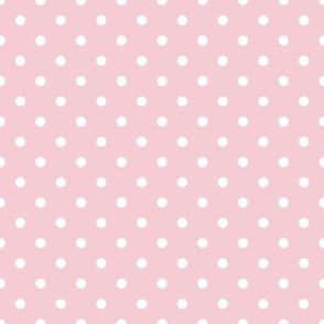 Small Polka Dot Pattern - Pink Blush and White