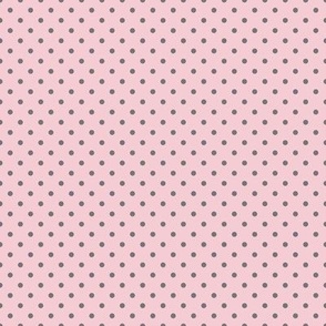 Tiny Polka Dot Pattern - Pink Blush and Mouse Grey