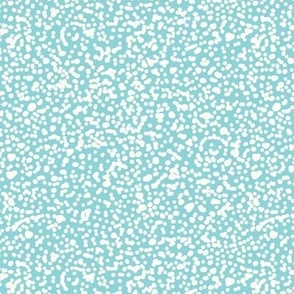 Whimsical Dots - Natural White on Pool Blue
