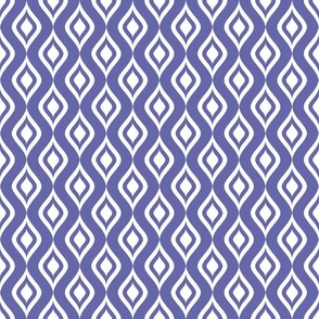 Bigger Scale Very Peri Pantone Color of the Year COTY 2022 Periwinkle Lavender Purple and White Ikat Ogee