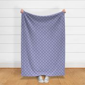Smaller Scale Very Peri Pantone Color of the Year COTY 2022 Periwinkle Lavender Purple and White Damask Floral