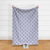 Bigger Scale Very Peri Pantone Color of the Year COTY 2022 Periwinkle Lavender Purple and White Damask Floral