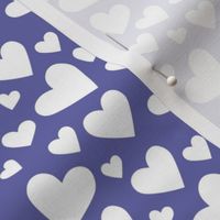Small Scale Very Peri Pantone Color of the Year COTY 2022 with White Valentine Hearts