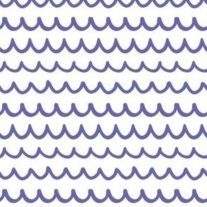 Smaller Scale Very Peri Pantone Color of the Year COTY 2022 Doodle Fish Waves