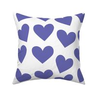 Large Scale Very Peri Valentine Hearts Pantone Color of the Year COTY 2022 Lavender Purple on White