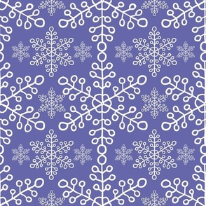 Bigger Scale Very Peri Pantone Color of the Year COTY 2022 Lavender Periwinkle Purple White Snowflakes