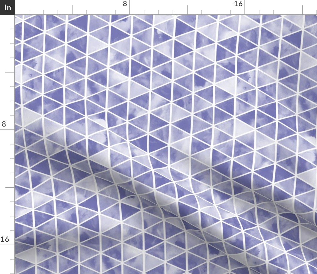 Bigger Scale Very Peri Stained Glass Pantone Color of the Year COTY 2022 Periwinkle Lavender Purple Geometric Triangles