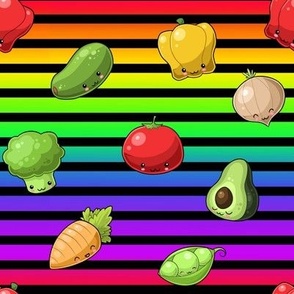 Rainbow vegtables kawaii