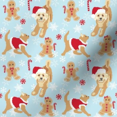 Christmas Cat Dog and Gingerbread  Holiday Fabric