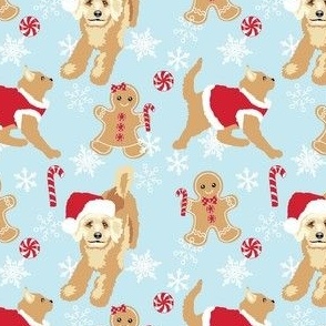 Christmas Cat Dog and Gingerbread  Holiday Fabric