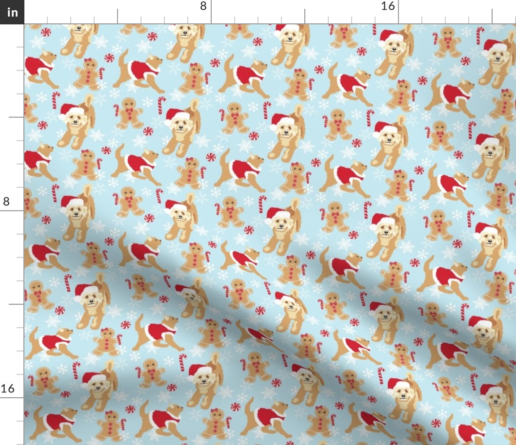 Christmas Cat Dog and Gingerbread  Holiday Fabric