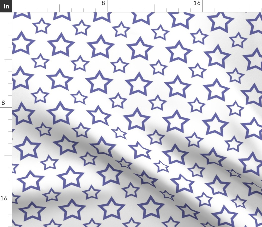 Large Scale Very Peri Stars Pantone Color of the Year COTY 2022 Periwinkle Lavender Purple and White