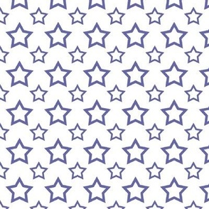 Medium Scale Very Peri Stars Pantone Color of the Year COTY 2022 Periwinkle Lavender Purple and White