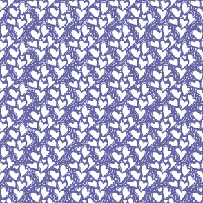 Bigger Scale Very Peri Dainty Hearts Pantone Color of the Year COTY 2022 Periwinkle Lavender Purple and White