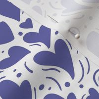 Bigger Scale Very Peri Dainty Hearts Pantone Color of the Year COTY 2022 Periwinkle Lavender Purple and White