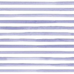 Bigger Scale Very Peri Watercolor Stripes Pantone Color of the Year COTY 2022 Periwinkle Lavender Purple and White