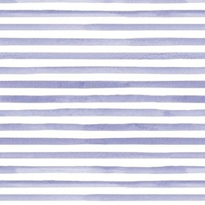 Smaller Scale Very Peri Watercolor Stripes Pantone Color of the Year COTY 2022 Periwinkle Lavender Purple and White