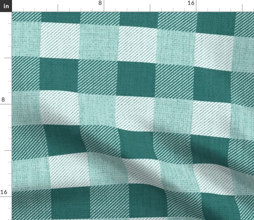 Large Scale Teal Plaid Gingham Green Turquoise Geometric Textures