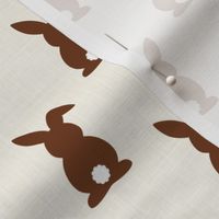 Medium Scale Brown Easter Bunnies Boho Spring Cottontail Bunny Butts