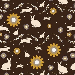 floral bunnies brown