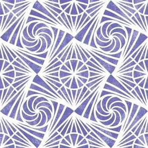 Large Scale Very Peri 3D Geometric Swirls Pantone COTY Color of the Year 2022 Periwinkle Lavender Purple on White