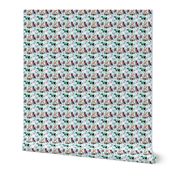 Holiday Dogs and Snowflakes small print Christmas Dog Fabric