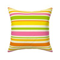 Large Scale Rise and Shine Spring Candy Stripes Pink Orange Yellow Green
