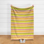 Large Scale Rise and Shine Spring Candy Stripes Pink Orange Yellow Green