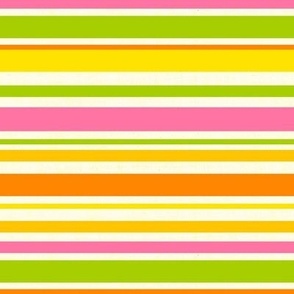 Medium Scale Rise and Shine Spring Candy Stripes Pink Orange Yellow Green