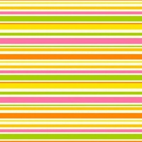 Small Scale Rise and Shine Spring Candy Stripes Pink Orange Yellow Green