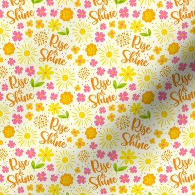 Small Scale Rise and Shine Spring Yellow Pink Flowers Orange Green Easter Floral