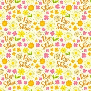 Small Scale Rise and Shine Spring Yellow Pink Flowers Orange Green Easter Floral